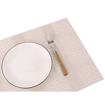 Waterproof PU Placemats, Faux Leather Hardboard Place Mats, Set of 8 Table Mats, Easy to Clean, Heat & Stain Resistant for Office Conference Table,Dinging Home Decor