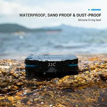 JJC 12 Slots Portable SD Micro SD Memory Card Case, Water-Resistant and Anti-Shock SD MSD TF Card Holder Storage Organizer for 8 Micro SD Card & 4 SD/SDHC/SDXC Card with EVA Foam Interior