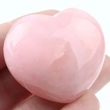 Rockcloud Healing Crystal Natural Rose Quartz Heart Love Carved Palm Worry Stone Chakra Reiki Balancing
