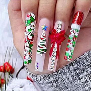 FITDON 550pcs C Curve Long French False Nail Tips, Clear Half Cover Acrylic Fake Nails for Nail Salons and DIY Nail Art