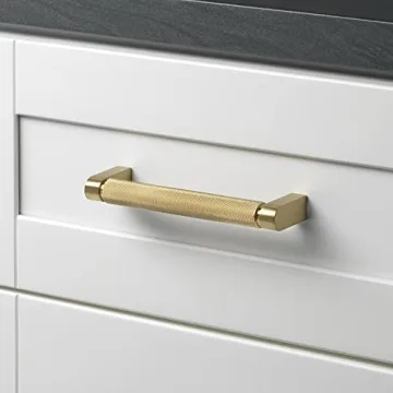 GlideRite Solid Knurled Cabinet Pulls in Satin Gold