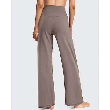 Promover Fall Pants for Women Loose Fit Wide Leg Sweatpants Yoga Dress Pants with Pockets Stretch Work Slacks(Taupe,L,30")