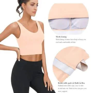 SIGNEALA Longline Sports Bra | V Neck Padded Crop Top