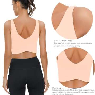 SIGNEALA Longline Sports Bra | V Neck Padded Crop Top