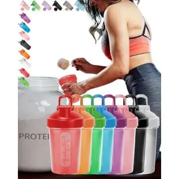 EBAT Protein Shaker Bottle 8 Color Value Pack for Family/Team,BPA Free,Classic Loop,Individual w. A ...