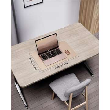 YSAGi Double-Sided Desk Pad, Leather Desk Mat, Eco Cork Desk Pad Protector, Large Mouse Pad for Desk...