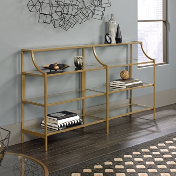 Sauder International Lux Console Table in Satin Gold
