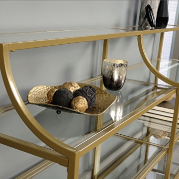 Sauder International Lux Console Table in Satin Gold