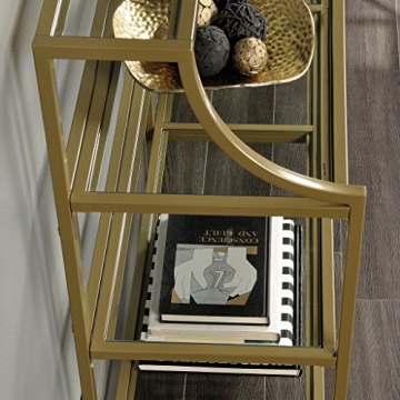 Sauder International Lux Console Table in Satin Gold