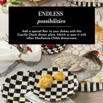 MACKENZIE-CHILDS Courtly Check Enamel Petal Dinner Plate
