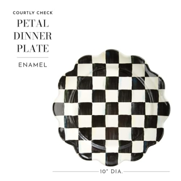 MACKENZIE-CHILDS Courtly Check Enamel Petal Dinner Plate