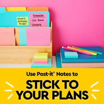 Post-it Mini Notes, 1 3/8 in. x 1 7/8 in., 24 Sticky Notes Pads, 100 Sheets per Pad, Poptimistic Collection, School Supplies and Oﬃce Products, The Original Post-it Note