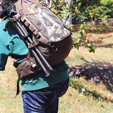 PORTAL Compact Folding Tripod Stool, Portable Tripod Chair 3 Legs for Camping Outdoor Hiking Hunting Fishing Picnic Travel Beach BBQ Garden Lawn, Supports 225 lbs, Black