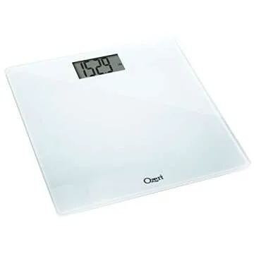 Ozeri Precision Bath Scale (440 lbs / 200 kg) in Tempered Glass, with 50 gram Sensor Technology (0.1 lbs / 0.05 kg) and Infant, Pet & Luggage Tare- White