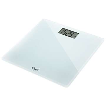 Ozeri Precision Bath Scale (440 lbs / 200 kg) in Tempered Glass, with 50 gram Sensor Technology (0.1 lbs / 0.05 kg) and Infant, Pet & Luggage Tare- White