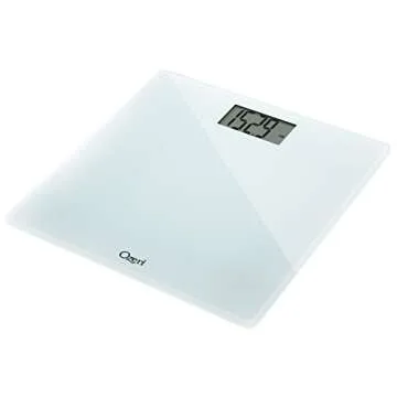 Ozeri Precision Bath Scale (440 lbs / 200 kg) in Tempered Glass, with 50 gram Sensor Technology (0.1 lbs / 0.05 kg) and Infant, Pet & Luggage Tare- White