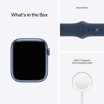 Apple Watch Series 7 [GPS 45mm] Smart Watch w/Blue Aluminum Case with Abyss Blue Sport Band. Fitness Tracker, Blood Oxygen & ECG Apps, Always-On Retina Display, Water Resistant