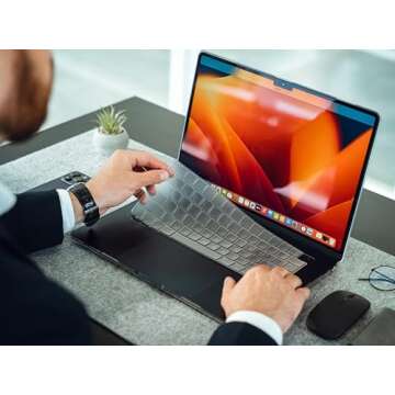 Kuzy Glassy Premium MacBook Pro 14 inch Keyboard Cover M4 16" 2025 2024 2023 M3 M2 M1 Pro Max - MacB...