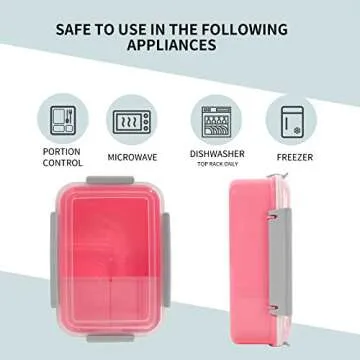 shopwithgreen Set of 3 Salad Food Storage Container To Go, 40 oz Divided Bento Box for Lunch, Snacks, School & Travel - Food Meal Prep Storage Sandwich Containers with Lids for Adults and Kids