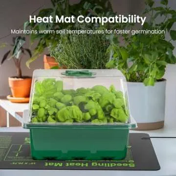 MIXC Seed Starter Kit with Grow Light, Seedling Trays Mini Propagator Plant Grow Kit with Humidity Vented Domes and Base for Seeds Starting Greenhouse
