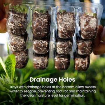 MIXC Seed Starter Kit with Grow Light, Seedling Trays Mini Propagator Plant Grow Kit with Humidity Vented Domes and Base for Seeds Starting Greenhouse