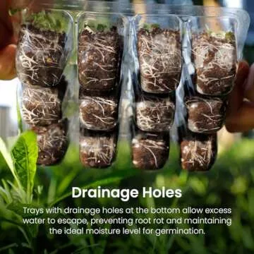 MIXC Seed Starter Kit with Grow Light, Seedling Trays Mini Propagator Plant Grow Kit with Humidity Vented Domes and Base for Seeds Starting Greenhouse