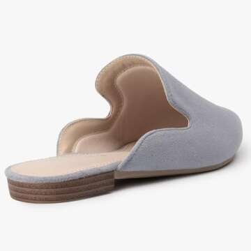 MUSSHOE Stylish Comfortable Mules for Women Flats Grey