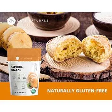 Kate Naturals Tapioca Starch Flour for Baking, Cooking & Boba Pearls (12oz, Organic, Non-GMO, Gluten Free)