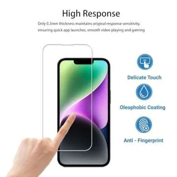 HKKAIS Easy Alignment Frame Designed For iPhone14 Plus Tempered Glass Screen Protector 2-Pack Camera Lens Protector Film 2-Pack