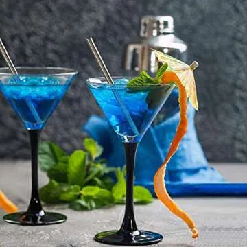 Teivio 12 Pack Reusable Stainless Steel Drink Straws