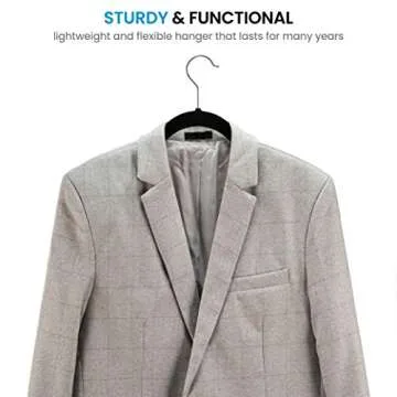 ZOBER (50 Pack) Premium Velvet Shirt Non Slip Clothes Ultra Slim Hangersfor Tops, Dress Shirts, Blouses, Strappy Dresses, Delicates- Gain 50% Closet Space, 360° Swivel Hook