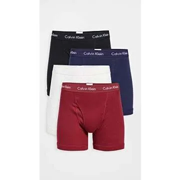 Calvin Klein Underwear Men's Cotton Classic 4 Pack Boxer Briefs in Vibrant Colors