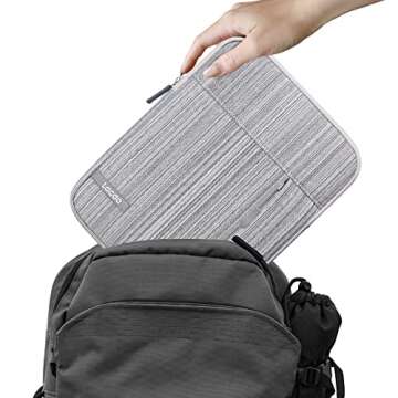 Lacdo Tablet Sleeve Case for 11 inch iPad Pro M4 | 11 inch iPad Air M2 | 10.9 inch iPad | 10.2 inch iPad | 10.9 inch iPad Air 5 4 | 10.5" iPad Pro | 11 inch Galaxy Tab A9+ Protective Bag, Dark Gray