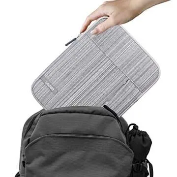 Lacdo Tablet Sleeve Case for 11 inch iPad Pro M4 | 11 inch iPad Air M2 | 10.9 inch iPad | 10.2 inch iPad | 10.9 inch iPad Air 5 4 | 10.5" iPad Pro | 11 inch Galaxy Tab A9+ Protective Bag, Dark Gray