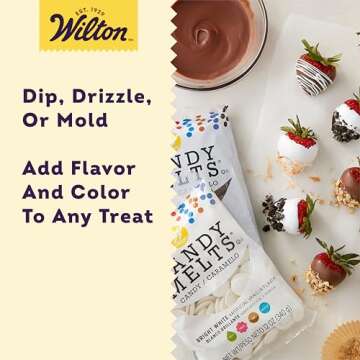 Wilton Light Cocoa and Bright White Candy Melts Candy Set, Vanilla & Chocolate Candy Melts, 12 Oz, Pack of 4