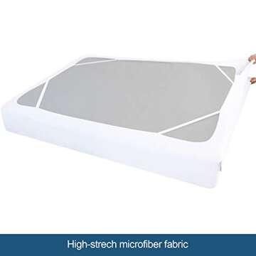 Box Spring Cover Queen Size with Smooth and Elastic Woven Material, Only Covers Sides, Alternates for Bed Skirt, Wrinkle & Fading Resistant, Washable, Dustproof, White