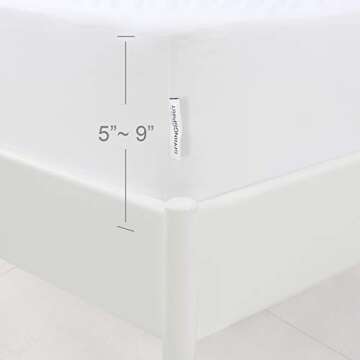 Box Spring Cover Queen Size with Smooth and Elastic Woven Material, Only Covers Sides, Alternates for Bed Skirt, Wrinkle & Fading Resistant, Washable, Dustproof, White