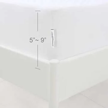 Box Spring Cover Queen Size with Smooth and Elastic Woven Material, Only Covers Sides, Alternates for Bed Skirt, Wrinkle & Fading Resistant, Washable, Dustproof, White