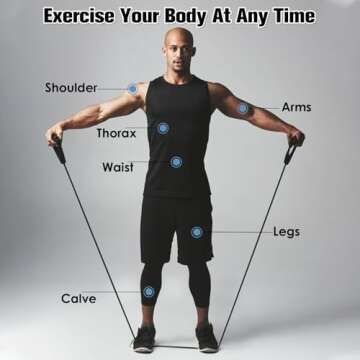 Resistance Bands with Handles, Easy Hold Working Out Exercise Bands, Comfortable Workout Accessory for Men Women Strength Training Muscle Shaping Physical Therapy Home (30LB)