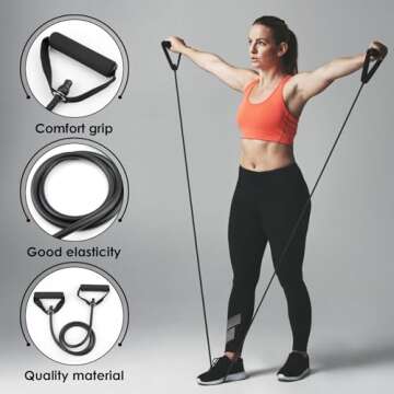 Resistance Bands with Handles, Easy Hold Working Out Exercise Bands, Comfortable Workout Accessory for Men Women Strength Training Muscle Shaping Physical Therapy Home (30LB)