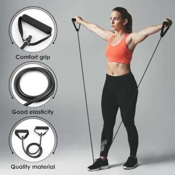 Resistance Bands with Handles, Easy Hold Working Out Exercise Bands, Comfortable Workout Accessory for Men Women Strength Training Muscle Shaping Physical Therapy Home (30LB)