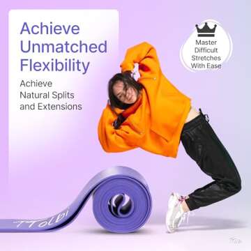 Premium Stretch Bands for Dancers - Flexibility & Ballet Stretching Band, Dance Equipment for Splits & Strength, Ideal Gifts for Ballet, Gymnastics, Cheerleading, Yoga and Pilates Training Stuff