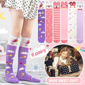 MOGGEI Cute Knee High Socks Kids Fun Animal Gift