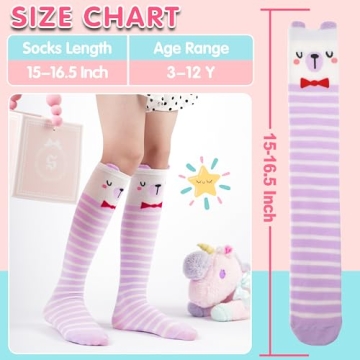 MOGGEI Cute Knee High Socks Kids Fun Animal Gift