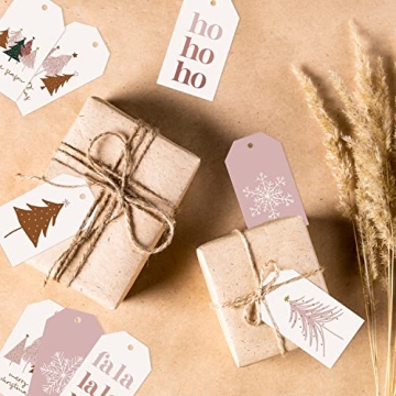 Whaline 120Pcs Boho Christmas Tags for Holiday Gifts