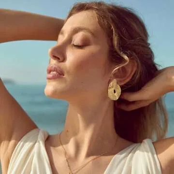 WOWORAMA Gold Spiral Earrings for Women Elegant Bohemian Design