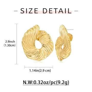 WOWORAMA Gold Spiral Earrings for Women Elegant Bohemian Design