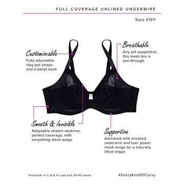 Comfortable Sheer Mesh Full Coverage Plus Size Bra