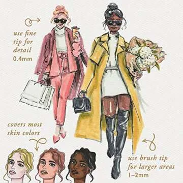 Primrosia Skin Tones and Pastel Dual Tip Watercolor Markers for Coloring, Bullet Journal, Arts, Crafts, Anime