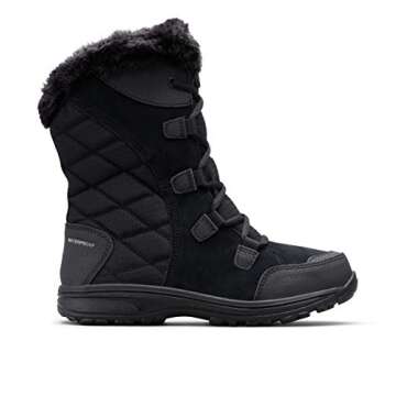 Columbia womens Ice Maiden II Snow Boot, Black, Columbia Grey, 9 US